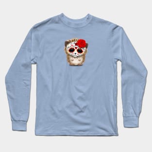 Day of the Dead Sugar Skull Baby Hedgehog Long Sleeve T-Shirt